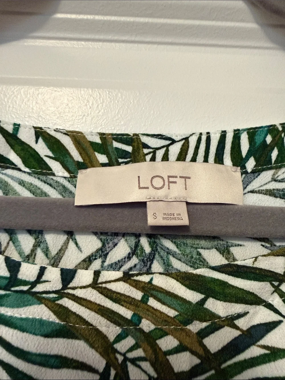 LOFT White Off-Shoulder Palm Leaf Blouse